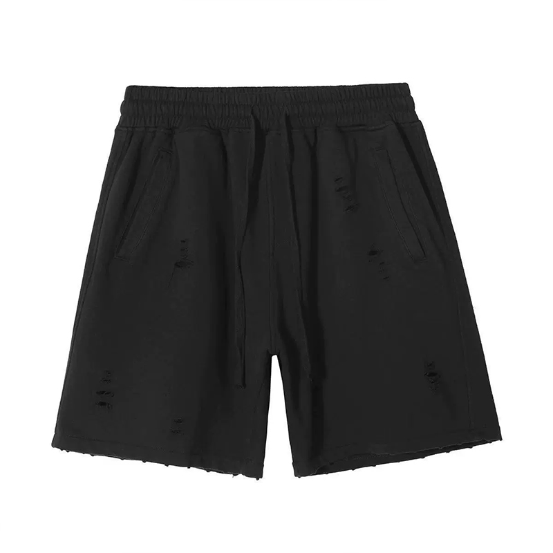 Clothing manufacturer: our factory makes custom distressed shorts.